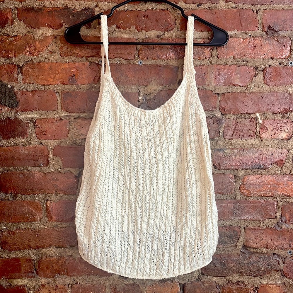 Zara size L white knit tank top